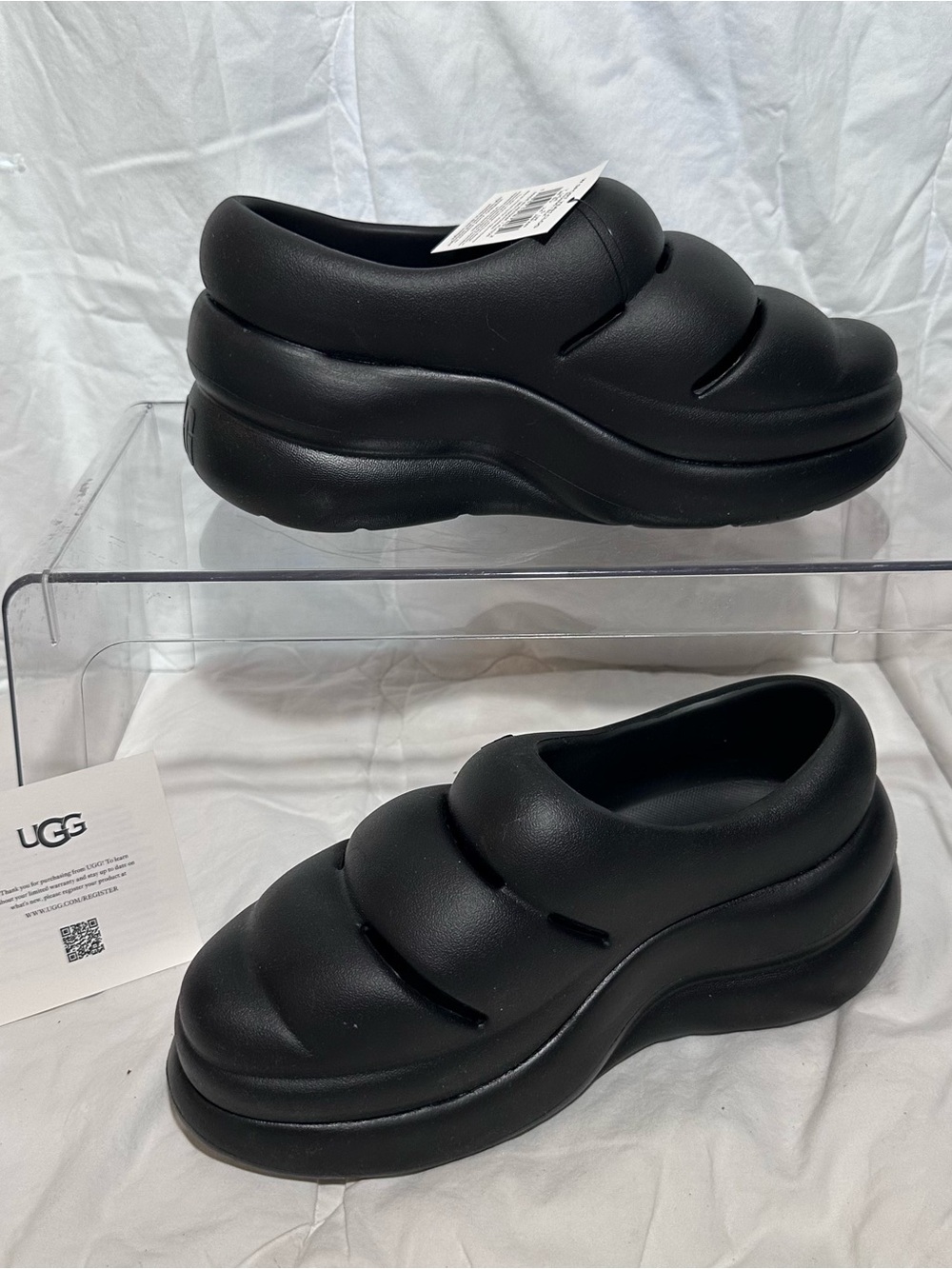 UGG Black Women's Padded Platform Clog Mules